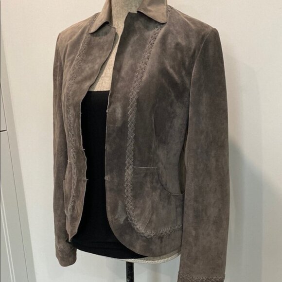 Anne Klein Brown Leather Jacket - Picture 2 of 14